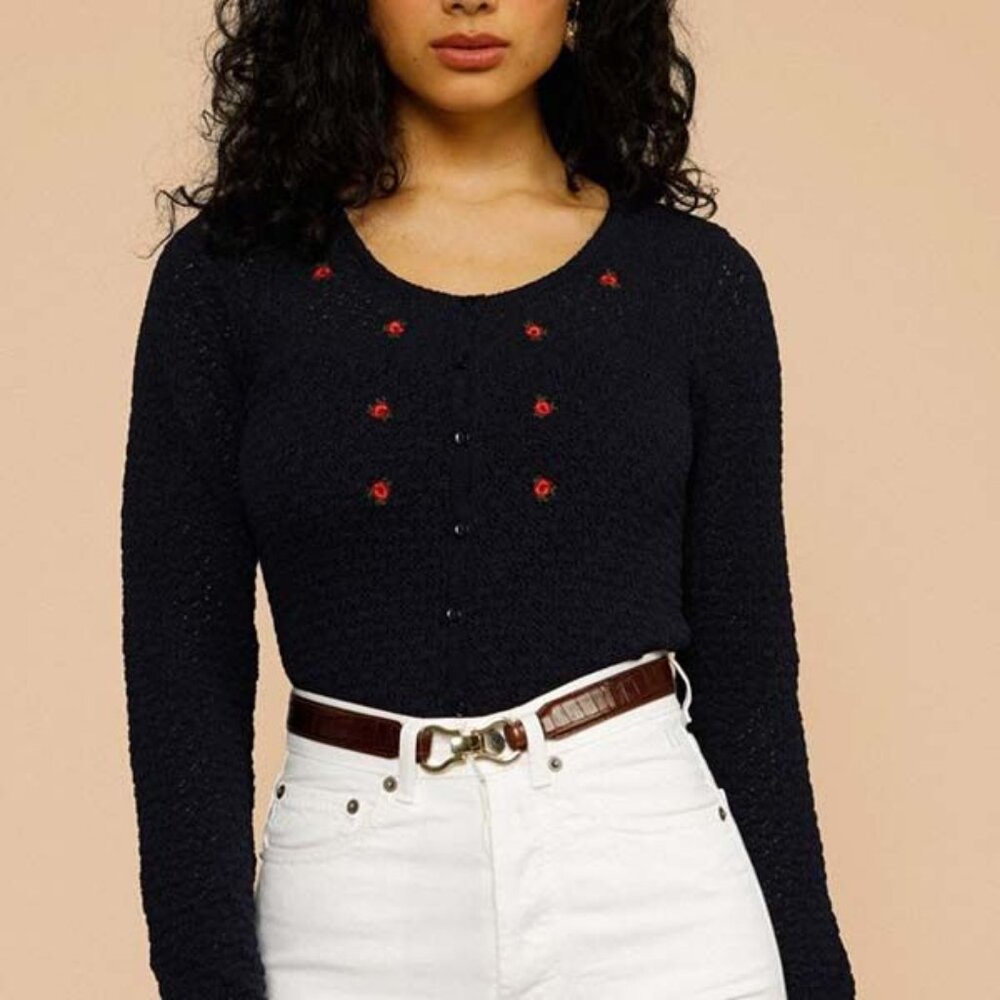 Rouje - Navy Giovanna Cardigan